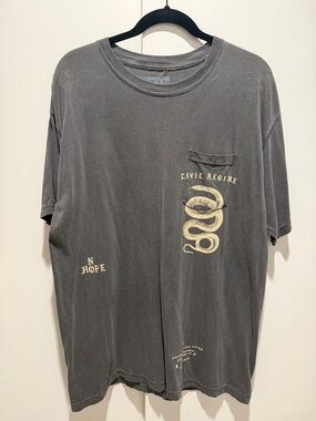 Men's Gray Graphic Pocket Tee - Snake Print